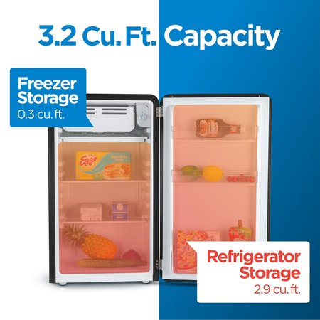 Commercial Cool 3.2 Cu. Ft. Refrigerator With Freezer, Retro Fridge, Red CCRR32HR